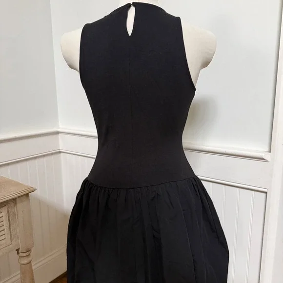 MNG Black Sleeveless Bubble Hem Dress Women's Size S EUR 4 - Picture 3 of 7